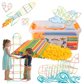 ZOZOPLAY Straw Constructor STEM Building Toys 400 Piece Straws and Connectors Building Sets Colorful Motor Skills Interlocking Plastic Engineering Toys Best Educational Toys Boy & Girl…