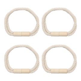 Scettar Pack of 4 Magnetic Curtain Tiebacks, Camel Coloured Tiebacks for Curtains with Magnet, Tiebacks for Curtains Holder, Curtain Holders, Decoration Curtains Accessories (A)