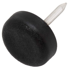 Adsamm® 32 x Plastic Gliders with Nail / Black / Diameter 15 mm / Round / Furniture Gliders with Nail / Furniture and Floor Protection in Adsamm® Quality