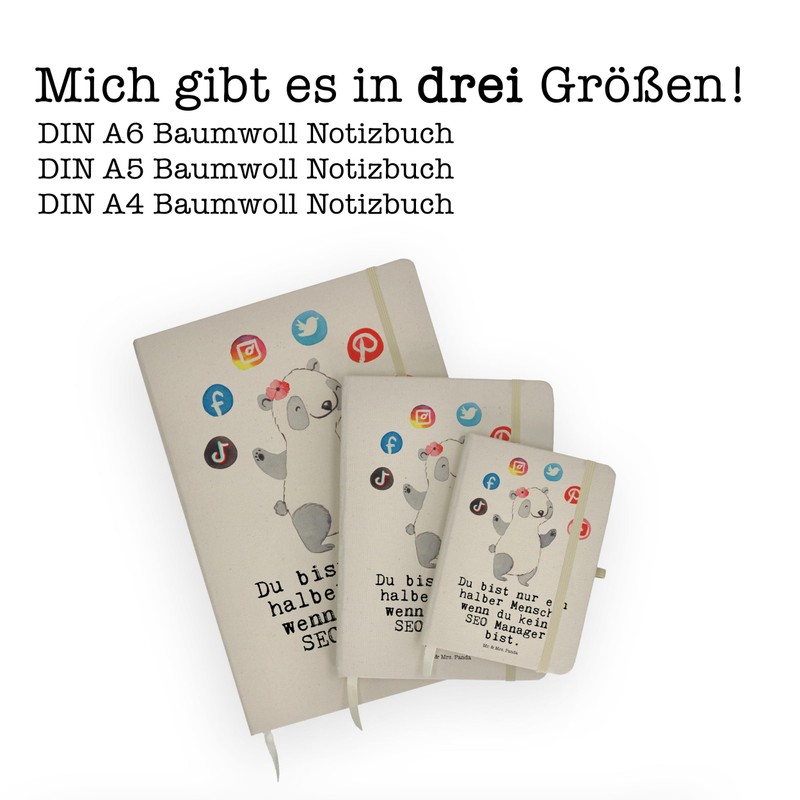 Mr. & Mrs. Panda DIN A5 Baumwoll Notizbuch SEO Manager