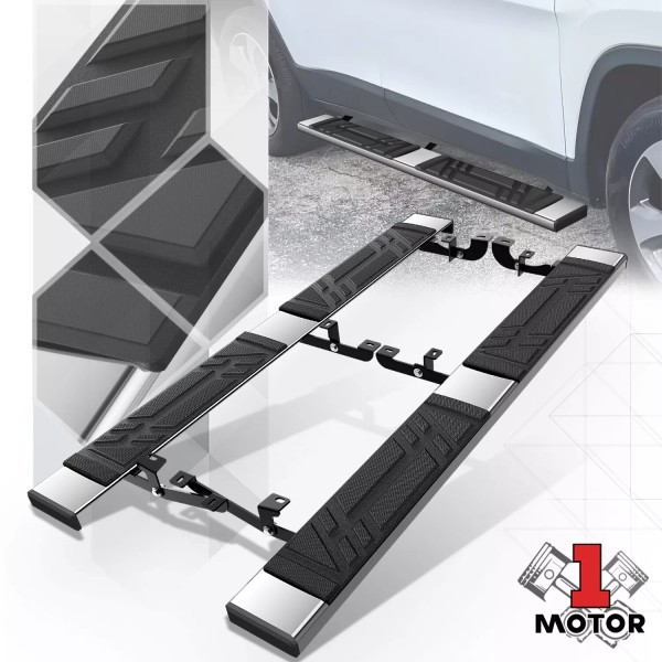 Motor-1 6.5" Rectangular Flat Board Step Bar Running Boards 2PC