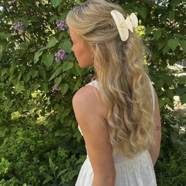 LILIE&WHITE Acrylic Letter Hair Clips For Women Stylish V Initial Hair Claw Alphabet Hair Clip Fashion Glitter Monogram Claw Clip Elegant And Durable Hair Accessory Large Hair Clips V