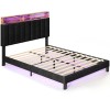 Sersper Full/Queen Size Bed Frame with Storage Headboard, Charging Station