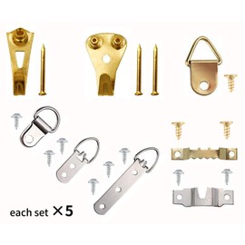 Picture Hooks- Heavy Duty Picture Hangers Photo Frame Hanging Hooks Kit Metal Ring Picture Frame Hangers with Nails Screws Stainless Steel Set Photo Painting Home Office Wall Mounting Hardware,110pcs