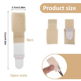 YQQYG 8 PCS Finger Buddy Straps, Reusable Buddy Tape Finger Straps, Elastic Finger Protectors Tapes Toe Buddy Splints, Toe Tape for Broken Toe, Buddy Straps for Fingers Injured Support