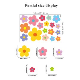 HAICN 72Pcs Multi Coloured Daisy Car Stickers Flower Car Stickers Fun Window Sticker Art Decorations Stickers for Car Body Window Decorations