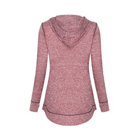 AxByCzD Athleisure Tops for Women Performance Hiking Traning Exercise Clothes Long Sleeve Hoodies with Drawstring Stretchy Tops Functional Pullover Apparel Red X-Large