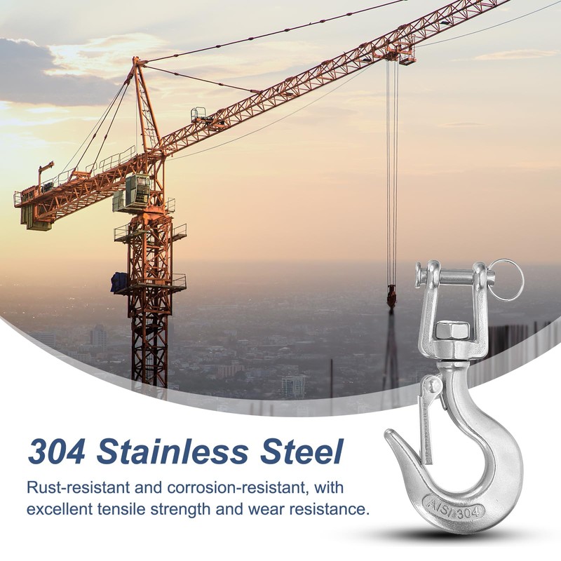 sourcing map 5/16" Clevis Slip Hook, 2Pcs 304 Stainless Steel