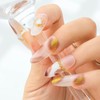 Sethexy Long Stiletto Round False Nails Brown Acrylic Handmade Press