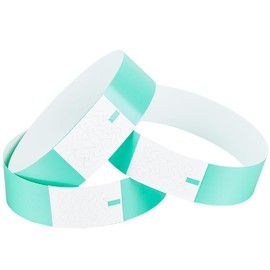 SOFPLATE 300Pcs Green Event Wristbands Waterproof Wristbands Bulk Paper Aquamarine Rectangle Identification Lightweight Custom Plastic Arm Hand Tape for Events Security Concert Bar Party Entrance