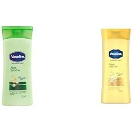 Vaseline. Intensive Care Aloe Soothe Restores and Soothes Dry Skin With MicroDroplets Vaseline Jelly 100ml + Crema Corporal Hidrata y Nutre La Piel Seca 100 ml Deep Restore + Cocoa Radiant