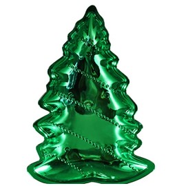 OTG Christmas Trays Candy Dish Metallic Molded Plastic 3 Pack Blue Snowflake 25x8.25-in, Red Candy Wrapper 14x5.25-in, Green Christmas Tree 11.5x8.5