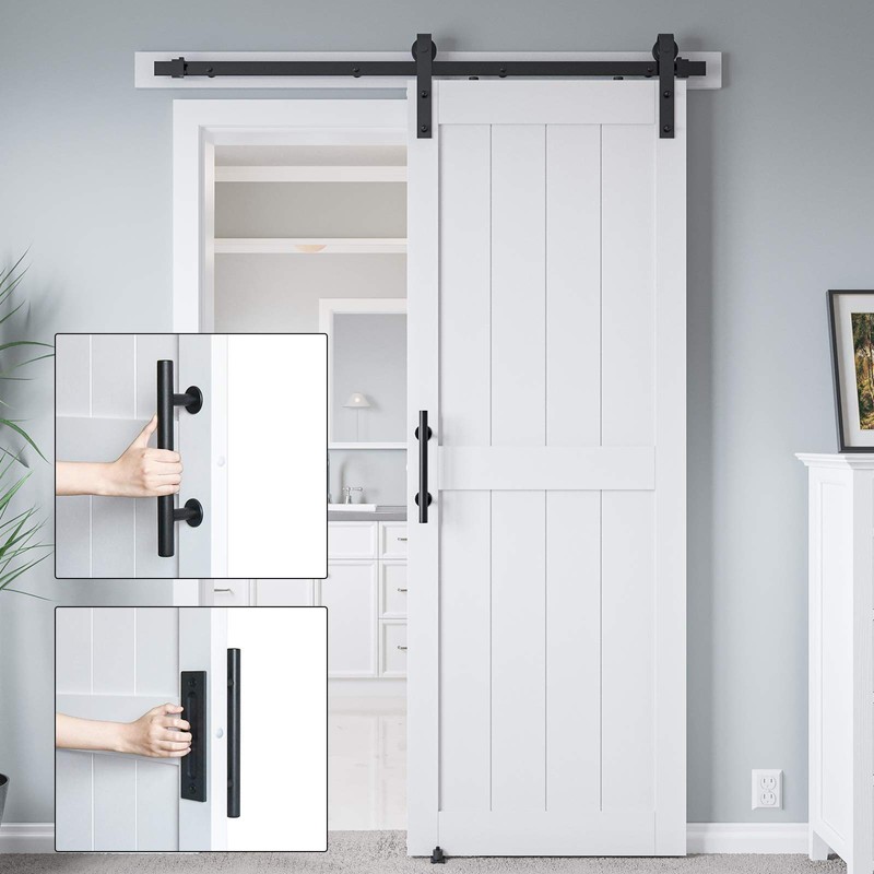 COSHOMER 32in x 84in MDF Sliding Barn Door with 6ft