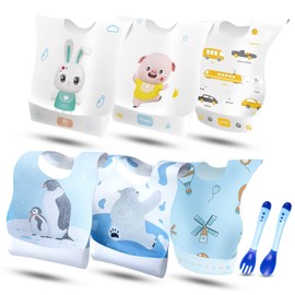 htbakoi Disposable Bibs Baby Disposable Bibs for Children Disposable Bibs Baby Disposable Baby Bibs for Babies Disposable Baby Bibs Absorbent and Waterproof Pack of 60, multicoloured