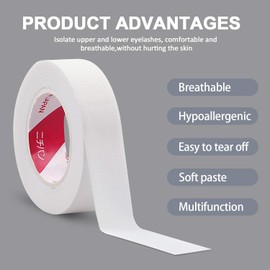 Eyelash Extension Tape, fenshine 6 Rolls Japan Micropore Medical Soft Tape for Eyelash Extension,Eyelash Extension Supplies 9M Each Roll