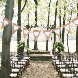 Bunting Wedding Vintage Just Married Pack of 3 Bunting Wedding Vintage Garland Heart for Wedding Ceremony Photo Props Bridal Shower Hen Party