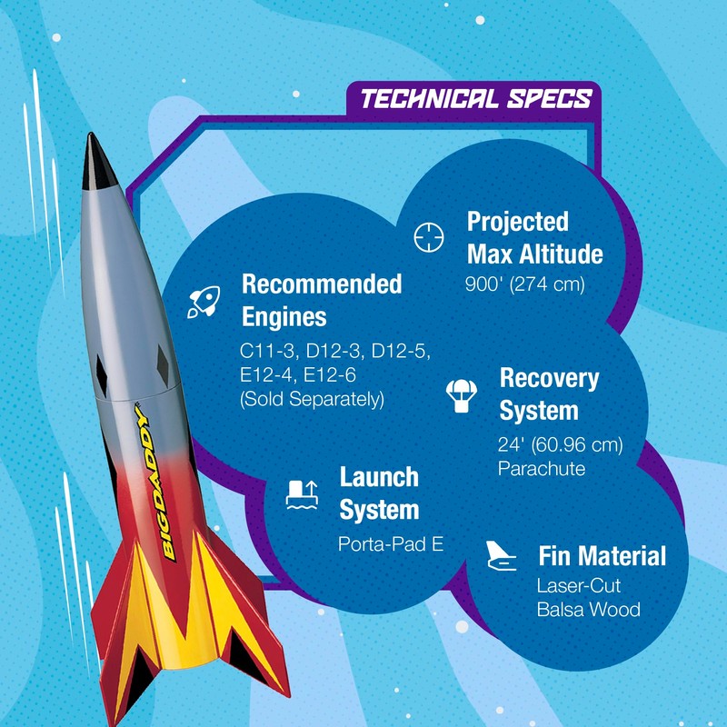Estes 2162 Big Daddy Rocket-Building Kit, Advanced Flying-Rocket-Model Kit for
