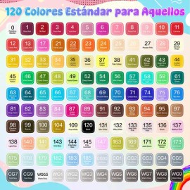 120 Colores Marcadores Blancos Plumones Doble Con Base                                                                                                