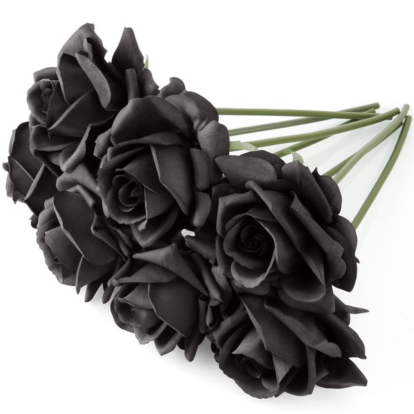 Eyamumo Fake Flowers, Faux Silk Real Touch Artificial Rose Flowers
