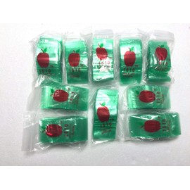 1510 (1.5"X1") Green Color Apple Brand Bags Mini ZipLock Baggies, Case of 1,000