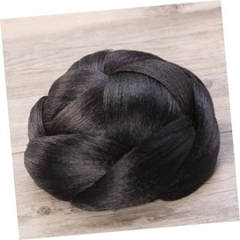 minkissy Updo Bun Wig 1b# Braided Ponytail Braided Updo Bun for Black Women Braided Wig Hair Buns Braided Bun Hairpiece Fake Hair Bun Womens Hat Hats Has Bun Extension Bride To Weave Clip