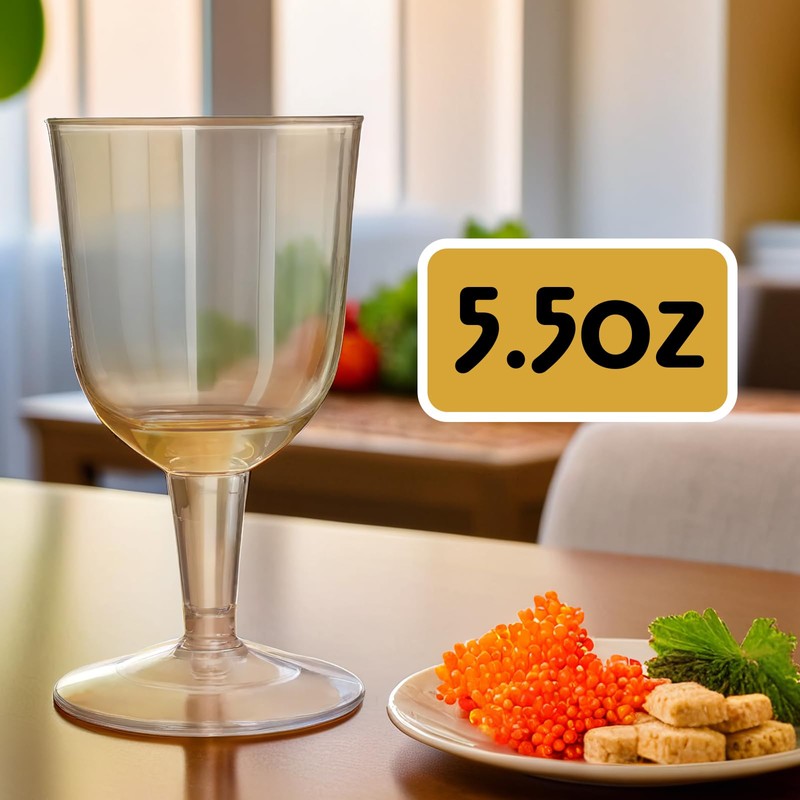 Clear Plastic Wine Glasses (5.5 Oz) 8 Count - Premium