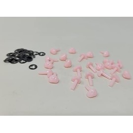 Zim's 7mm Mini Plastic Safety Nose for Craft Toy Doll Animal (Pack of 24) (Light Pink)