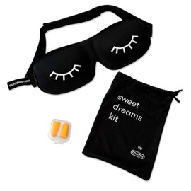 mumi Sweet Dreams Kit Sleeping Mask | 3D Eye Mask | Blocks Light Effectively | Made of Memory Foam | Adjustable Strap | Includes Ear Plugs with Case