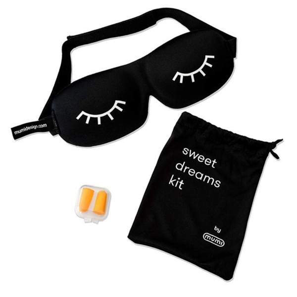 mumi Sweet Dreams Kit Sleeping Mask | 3D Eye Mask | Blocks Light Effectively | Made of Memory Foam | Adjustable Strap | Includes Ear Plugs with Case