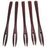 5 Pack Wooden Forks for eating Desserts, Chips, Snacks, Cereal,