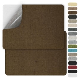 WILDREEDS 2 Pcs 8 x11 Inch Linen Repair Patches, Self-Adhesive Fabric Patch for Sofas, Couch, Furniture,Tote Bags, Car Seats (Dark Brown)