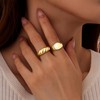 Inerney 10PCS Gold Stackable Rings Set for Women, 14K Gold