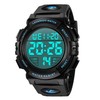 Men's Digital Sports Wristwatch, Multifunctional, LED Display, Outdoor Wristwatch, 01-blue,