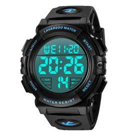 Men's Digital Sports Wristwatch, Multifunctional, LED Display, Outdoor Wristwatch, 01-blue, Stylish