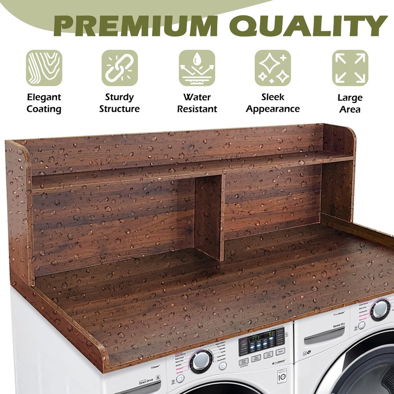 Royxen Laundry Countertop with 20" Shelf Universal Fit, Washer and