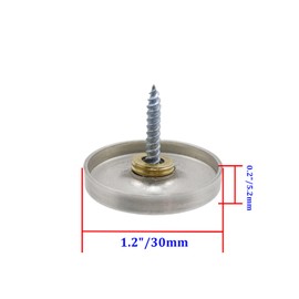 Rannb Decorative Mirror Screws - 24pcs, Silver, 1.2"/30mm Cap Dia, 0.9"/23mm x M3 Screw Size, Brushed Stainless Steel