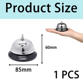 Service Bell Reception Call Bells, Desk Bells Kitchen Bell Desk Bell Service Bell Reception Bell Hand Held Desk Service Bell Attention Call Butler Waiter Bell (Silver)