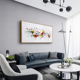 ERQINHUA Abstract Wall Art Living Room Boho Wall Decor For Bedroom Office Home Decorations Geometric Wall Paintings Minimalism Canvas Artwork Pictures Modern Ready to Hang Wood Framed 20x40 Inches