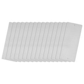 sourcing map Blank Metal Card 3.1 x 1.2 Inch Brushed 201 Stainless Steel Plate with Holes for DIY Laser Engraving Name Plate 0.4 mm Thick Silver Tone Pack of 15