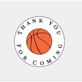 Basketball Party Stickers, 2" Round Labels, Basketball Thank You For Coming Gift Bag Favor Stickers Set Of 20 Basketball Sticker Labels, Stickers, Gift Labels