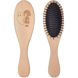 'Kawaii Girl with Ghost ' Wooden Hairbrush (HA00053314)