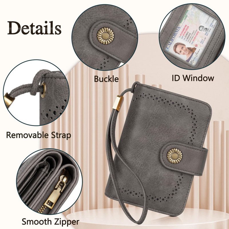 TEUEN Women's Large Capacity PU Leather Vintage Purse Wallet with