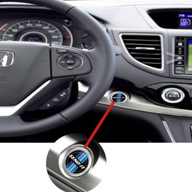 TOOLEPIC Push Start Button Cover for Honda CRV Civic Accord Spirior Odyssey Fit XR-V Cool Car Interior Accessory with Send IT Retro Design Engine Start Stop Ignition Switch Kit Custom Fit Blue