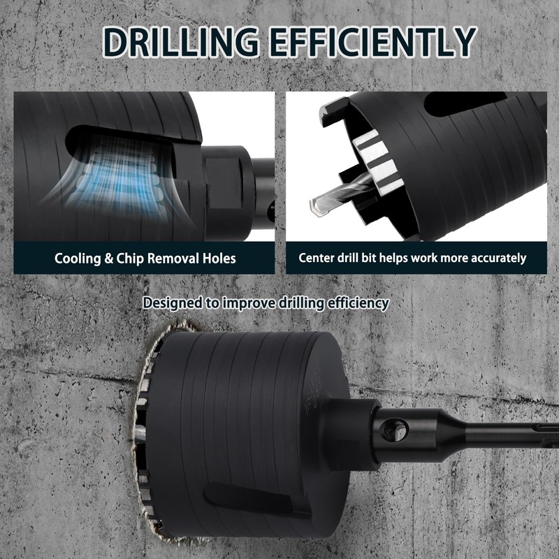 hsawbit φ50mm Dry Diamond Core Drill Bit, Hole Cutter with
