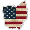 Ohio State US Flag Vintage American Flag Vinyl Bumper Sticker