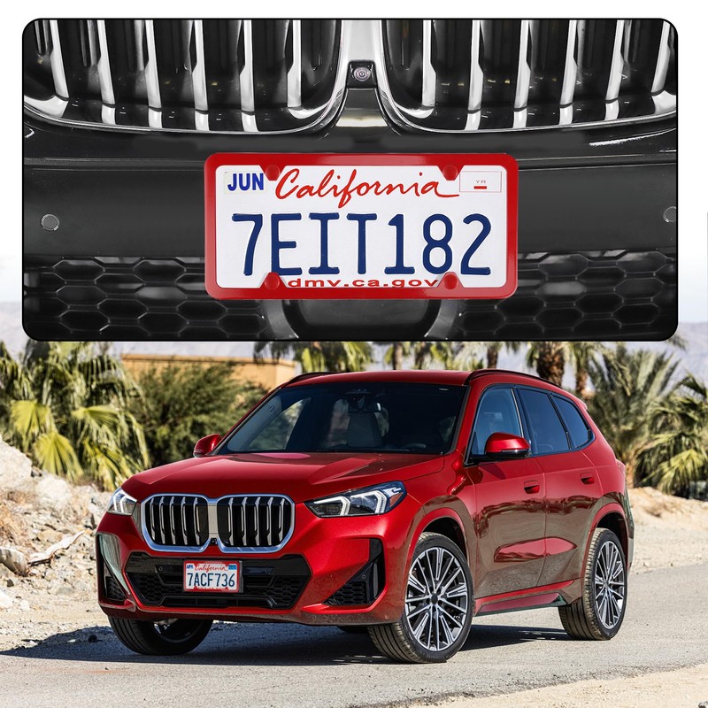 LivTee 4 Holes Stainless Steel License Plate Frames, 2 PCS