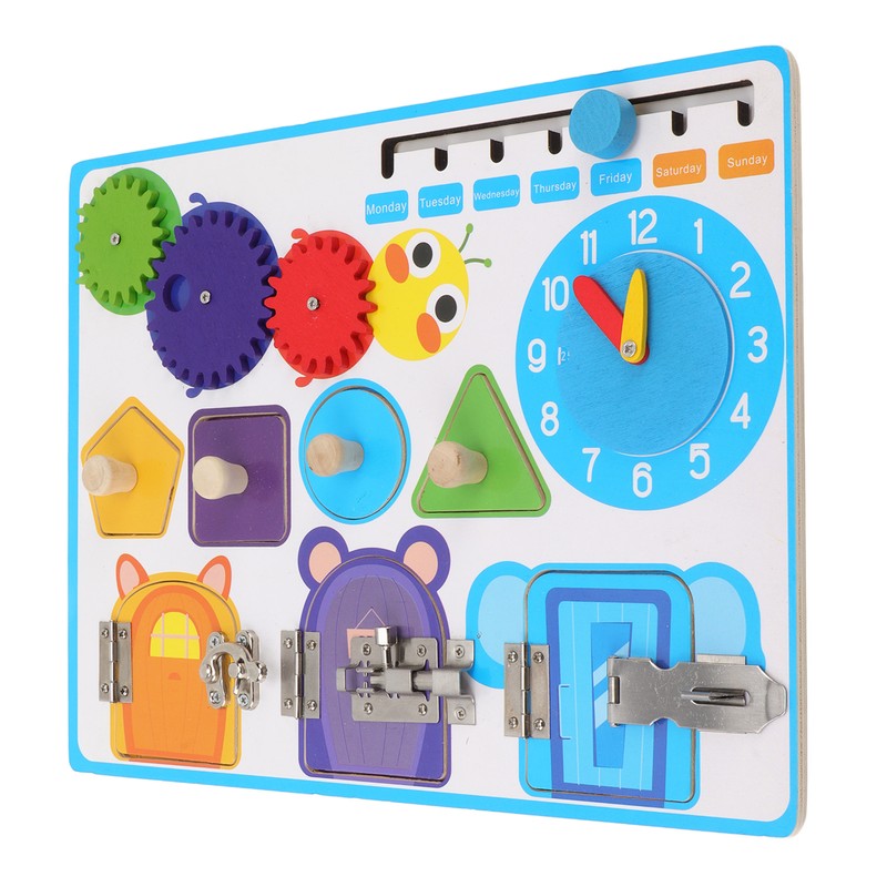 Sensory Board Alarm Clock Educational Wooden Sensory Activity Board Autism