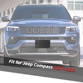 Jimen Fit for Jeep Compass 2017-2021, Front Tag Mount License Plate Frame Holder Bracket