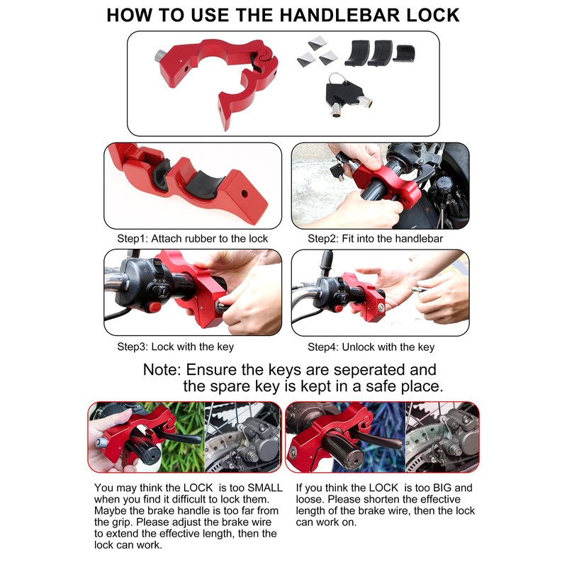 Windance Motorcycle Anti Theft Lock,Heavy Duty Front Brake Lock,Throttle Grip