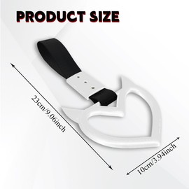 Lyxheth 2PCS Heart shaped Car Handle Straps, Heart Car Accessories, Ring Hearts Shaped Cars Hand Strap Drift Charm, Universal Handle Keychains Accessory Suitable for Cars Bus (White+black)